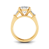 4 Ct Oval Moissanite & .10 Ctw Diamond Tapered Baguette Engagement Ring