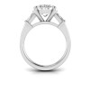 4 Ct Oval Moissanite & .30 Ctw Lab Diamond Tapered Baguette Engagement Ring