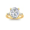 4.10 Ctw Oval CZ & Tapered Baguette Engagement Ring