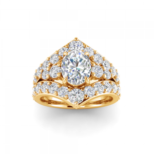 1.5 Ct Oval Lab Diamond Tiara Anniversary Cocktail Ring