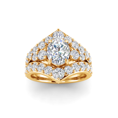 1.5 Ct Oval Colorless Lab Diamond Tiara Anniversary Cocktail Ring