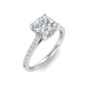 2 Ct Cushion Moissanite & 0.30 Ctw Diamond Hidden Halo Timeless Pavé Engagement Ring