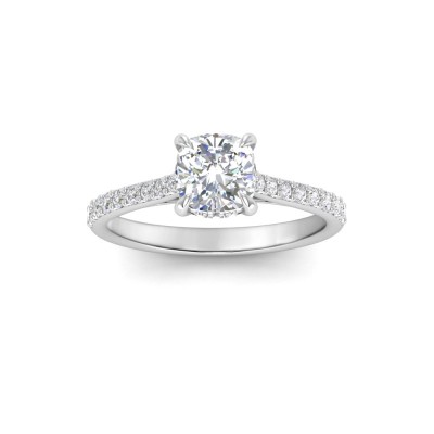 1.30 Ctw Cushion Diamond Hidden Halo Timeless Pav?Engagement Ring