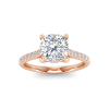 2.5 Ct Cushion Moissanite & .30 Ctw Diamond Hidden Halo Timeless Pavé Engagement Ring