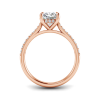 2.5 Ct Cushion Moissanite & .30 Ctw Diamond Hidden Halo Timeless Pavé Engagement Ring