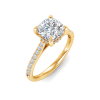 2 Ct Cushion Lab Diamond & .30 Ctw Diamond Hidden Halo Timeless Pavé Engagement Ring