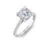 3 Ct Cushion Lab Diamond & .30 Ctw Diamond Hidden Halo Timeless Pavé Engagement Ring