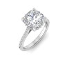 4 Ct Cushion Lab Diamond & .30 Ctw Diamond Hidden Halo Timeless Pavé Engagement Ring