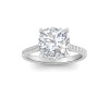4 Ct Cushion Lab Diamond & .30 Ctw Diamond Hidden Halo Timeless Pavé Engagement Ring