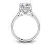 4 Ct Cushion Lab Diamond & .30 Ctw Diamond Hidden Halo Timeless Pavé Engagement Ring
