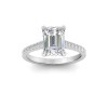 3 Ct Emerald Lab Diamond & .30 Ctw Diamond Hidden Halo Timeless Pavé Engagement Ring