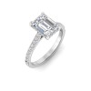 3 Ct Emerald Lab Diamond & .30 Ctw Diamond Hidden Halo Timeless Pavé Engagement Ring
