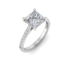 1.5 Ct Princess Lab Diamond & .30 Ctw Diamond Hidden Halo Timeless Pavé Engagement Ring