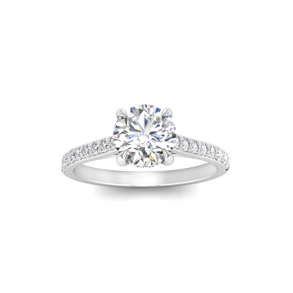 1.80 Ctw Round Diamond Hidden Halo Timeless Pavé Engagement Ring