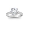 2 Ct Round Moissanite & .30 Ctw Diamond Hidden Halo Timeless Pavé Engagement Ring