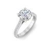 2 Ct Round Moissanite & .30 Ctw Diamond Hidden Halo Timeless Pavé Engagement Ring