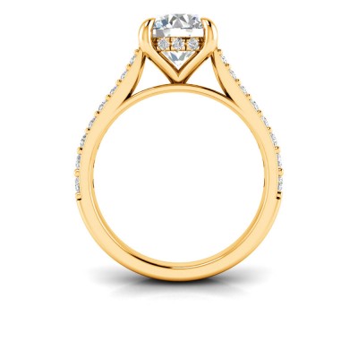 2 Ct Round Lab Diamond & .30 Ctw Diamond Hidden Halo Timeless Pavé Engagement Ring