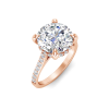 4 Ct Round Lab Diamond & .30 Ctw Diamond Hidden Halo Timeless Pavé Engagement Ring