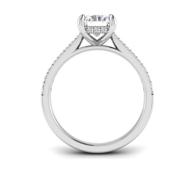 1.30 Ctw Radiant Diamond Hidden Halo Timeless Pavé Engagement Ring