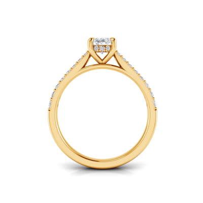 1.30 Ctw Oval Diamond Hidden Halo Timeless Pavé Engagement Ring