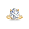 5.37 Ct Oval CZ Hidden Halo Timeless Pavé Engagement Ring