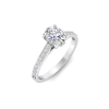 1 Ct Oval Moissanite & 0.25 Ctw Diamond Hidden Halo Timeless Pavé Engagement Ring