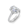 3 Ct Oval Moissanite & 0.25 Ctw Diamond Hidden Halo Timeless Pavé Engagement Ring