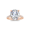 4 Ct Oval Moissanite & 0.34 Ctw Diamond Hidden Halo Timeless Pavé Engagement Ring