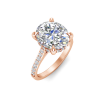 4 Ct Oval Moissanite & 0.34 Ctw Diamond Hidden Halo Timeless Pavé Engagement Ring