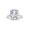 4 Ct Oval Moissanite & 0.34 Ctw Diamond Hidden Halo Timeless Pavé Engagement Ring