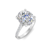 4 Ct Oval Moissanite & 0.34 Ctw Diamond Hidden Halo Timeless Pavé Engagement Ring