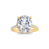 4 Ct Oval Moissanite & 0.34 Ctw Diamond Hidden Halo Timeless Pavé Engagement Ring