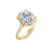 4 Ct Oval Moissanite & 0.34 Ctw Diamond Hidden Halo Timeless Pavé Engagement Ring