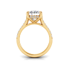 4 Ct Oval Moissanite & 0.34 Ctw Diamond Hidden Halo Timeless Pavé Engagement Ring