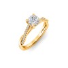 1 Ct Cushion Lab Diamond & 0.14 Ctw Diamond Twisted Vine Engagement Ring