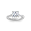 3 Ct Cushion Lab Diamond & 0.14 Ctw Diamond Twisted Vine Engagement Ring
