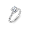 3 Ct Cushion Lab Diamond & 0.14 Ctw Diamond Twisted Vine Engagement Ring