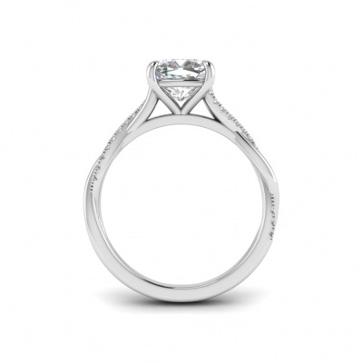 4.14 Ctw Cushion CZ Twisted Vine Engagement Ring