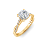 5 Ct Cushion Lab Diamond & 0.14 Ctw Diamond Twisted Vine Engagement Ring