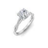 2 Ct Cushion Moissanite & 0.14 Ctw Diamond Twisted Vine Engagement Ring