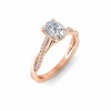 1.5 Ct Elongated Cushion Lab Diamond & 0.14 Ctw Diamond Twisted Vine Engagement Ring