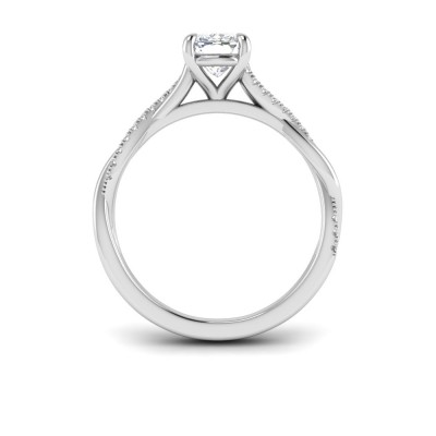 1 Ct Elongated Cushion Lab Diamond & 0.14 Ctw Diamond Twisted Vine Engagement Ring
