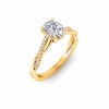 1.14 Ctw Elongated Cushion Diamond Twisted Vine Engagement Ring