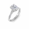 2.14 Ctw Elongated Cushion Diamond Twisted Vine Engagement Ring