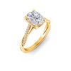 2 Ct Elongated Cushion Lab Diamond & 0.14 Ctw Diamond Twisted Vine Engagement Ring