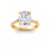 4 Ct Elongated Cushion Lab Diamond & 0.14 Ctw Diamond Twisted Vine Engagement Ring