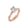 1.5 Ct Emerald Moissanite & 0.14 Ctw Diamond Twisted Vine Engagement Ring