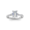 1.14 Ctw Emerald Diamond Twisted Vine Engagement Ring
