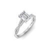 1.14 Ctw Emerald Diamond Twisted Vine Engagement Ring