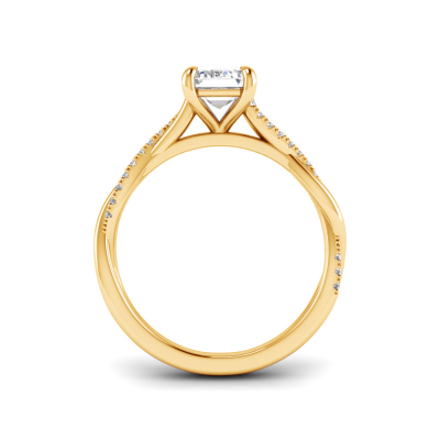 1.5 Ct Emerald Lab Diamond & 0.14 Ctw Diamond Twisted Vine Engagement Ring